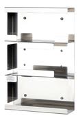 Edelstahl Halterung, 3-fach für Handschuhboxen, offen, 250x80x390 mm, inkl. Montagematerial Edelstahl Halterung, 3-fach für Handschuhboxen, offen, 250x80x390 mm, inkl. Montagematerial