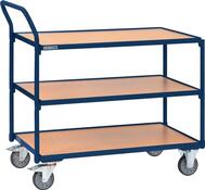 Tischwagen 3 Ladeflächen L1000xB600mm saphirblau Trgf.300kg Bügel senkr.TECWERK Tischwagen 3 Ladeflächen L1000xB600mm saphirblau Trgf.300kg Bügel senkr.TECWERK