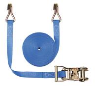 Zweiteiliger Zurrgurt, mit Spitzhaken, 1000 daN zul. Zugkraft in der Umreifung, Gurtbreite 25 mm, Länge 10 m, Farbe blau, VE 4 Stück